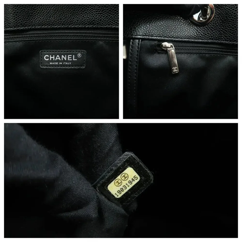 100% Authentic CHANEL Grand shopping Black Leather Shoulder Bag - Picture 11 of 12